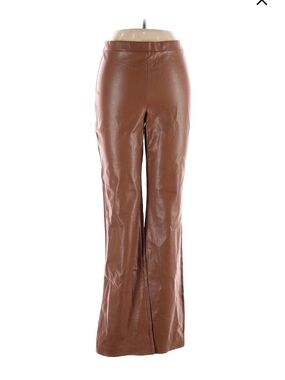 Wilfred Chestnut Brown Faux Leather Flared Pants